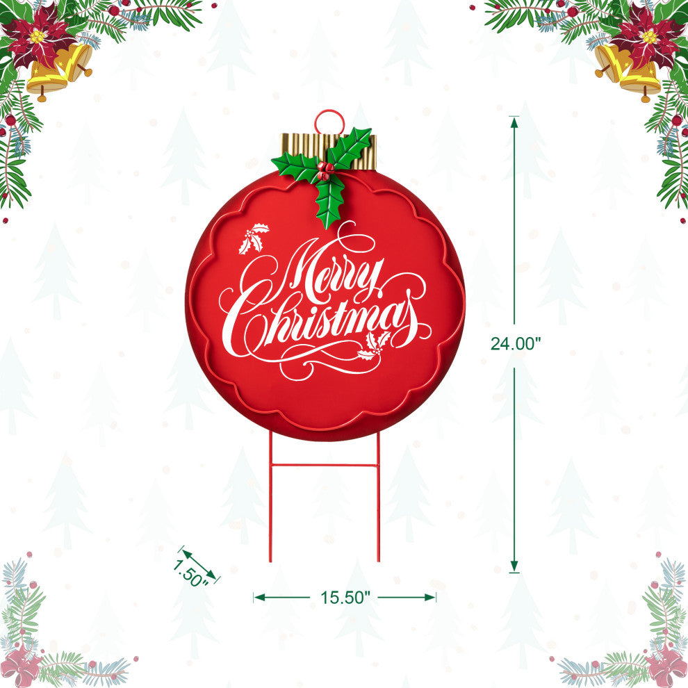 24"H Metal Ornament Yard Stake