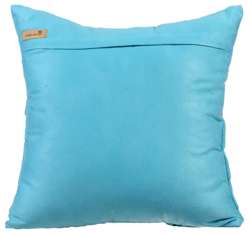 Blue Decorative Euro shams 26x26 Suede Fabric, Turquoise Blue No Limits No Lines