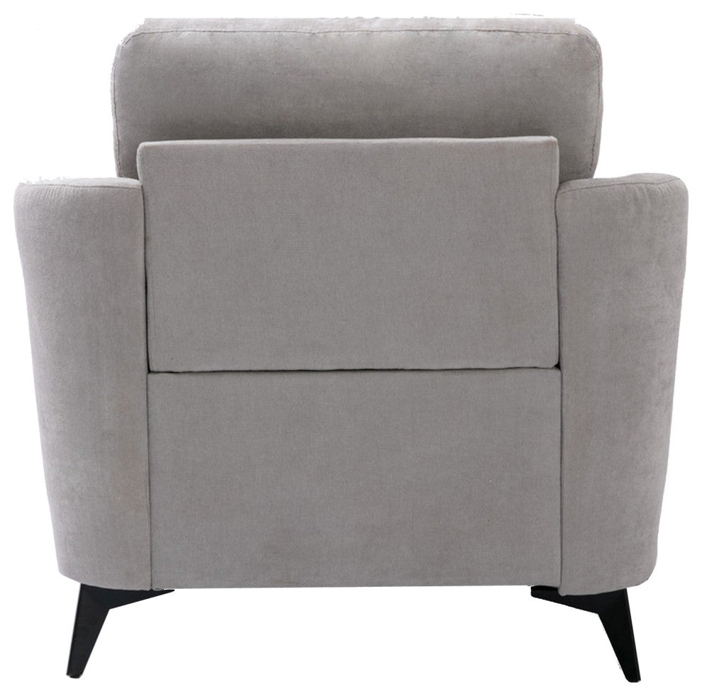 Benzara BM287965 Odin 39" Modern Armchair, Tufted Cushions, Light Gray