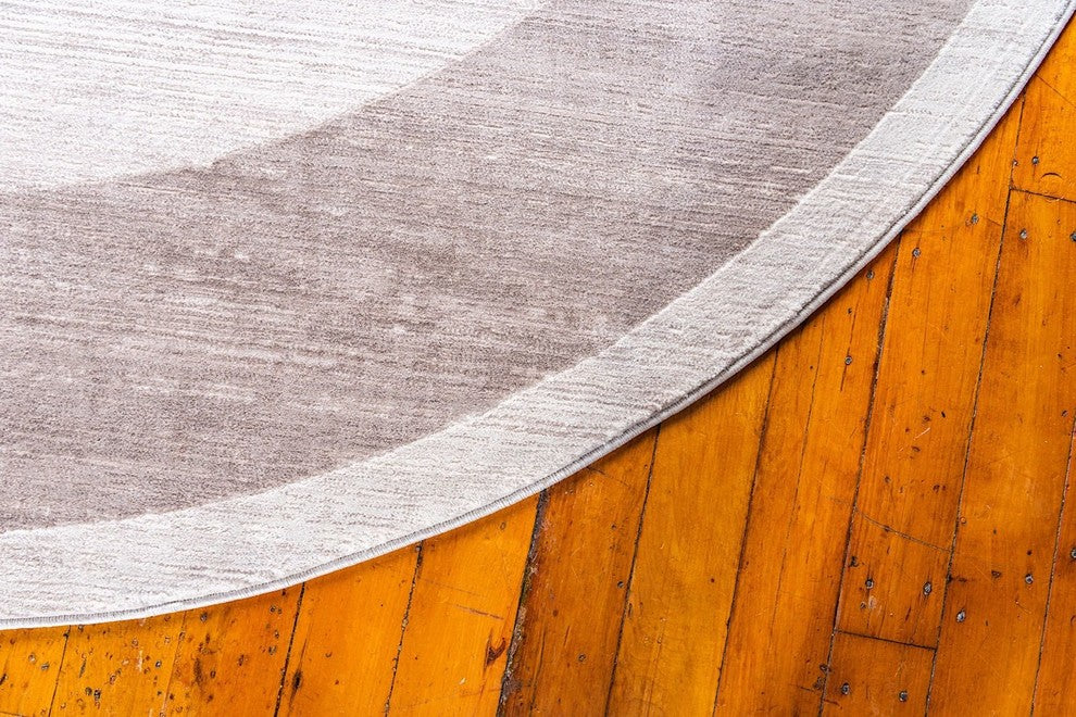Contemporary Heights 8' Round Crema Area Rug