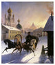 "Troika on St. Petersburg Street" Print by Carl von Hampeln, 27"x32"