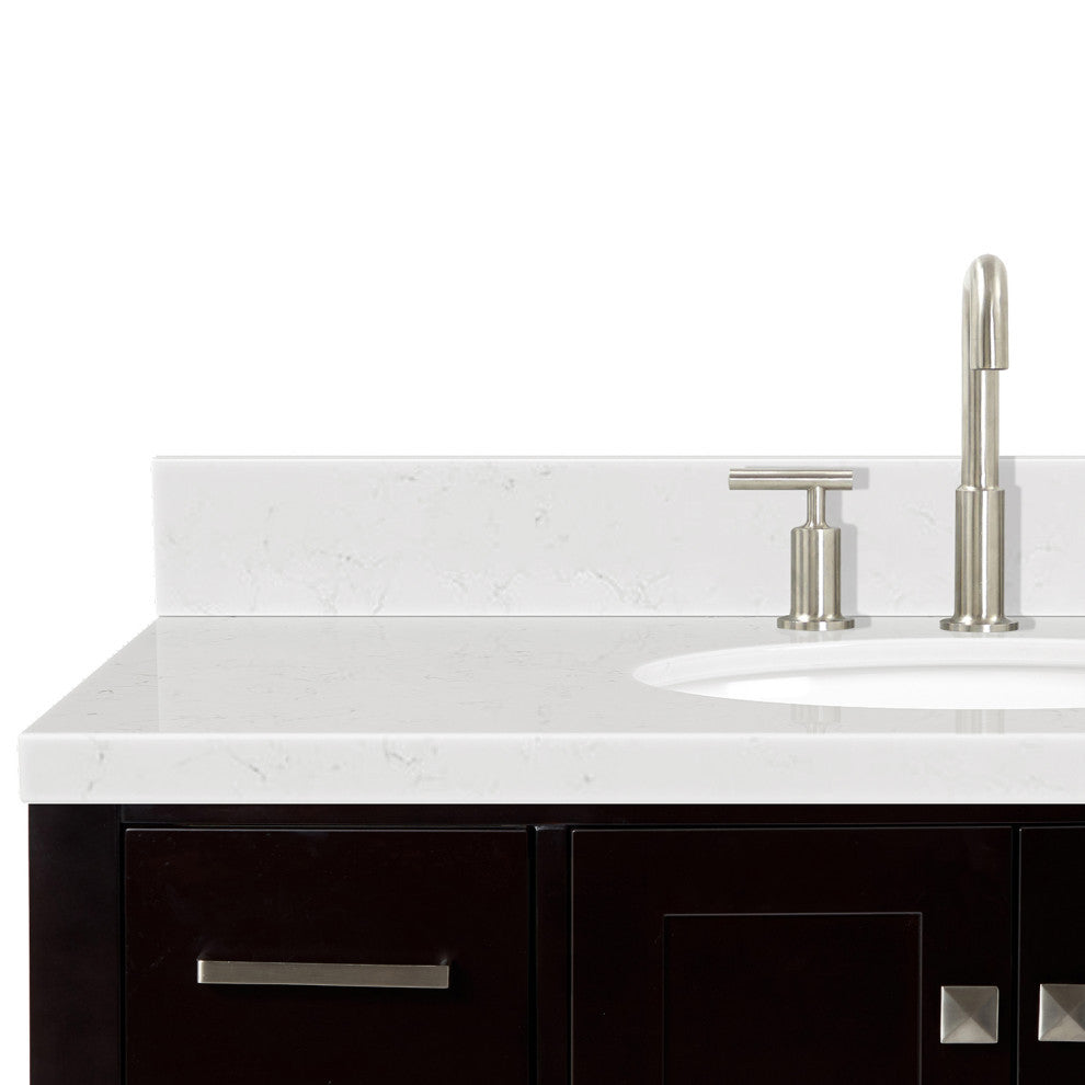 Ariel Cambridge 42" Single Oval Sink Vanity, Carrara Quartz