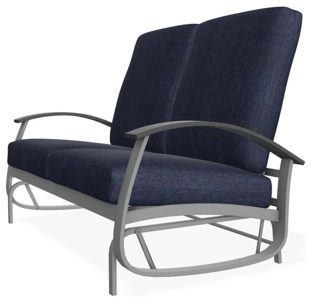 Belle Isle Cushion Deep Seating 2-Seat Glider, Indigo/Graphite