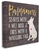 Happiness Starts with a Wet Nose Dog Humor Pet Owner ,1pc, each 24 x 24