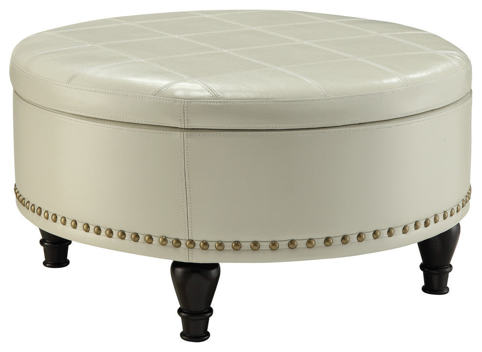 Augusta Storage Ottoman, Cream