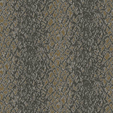 Modern Animal Textured Wallpaper, Snake, Black Gold Gray, 1 Roll