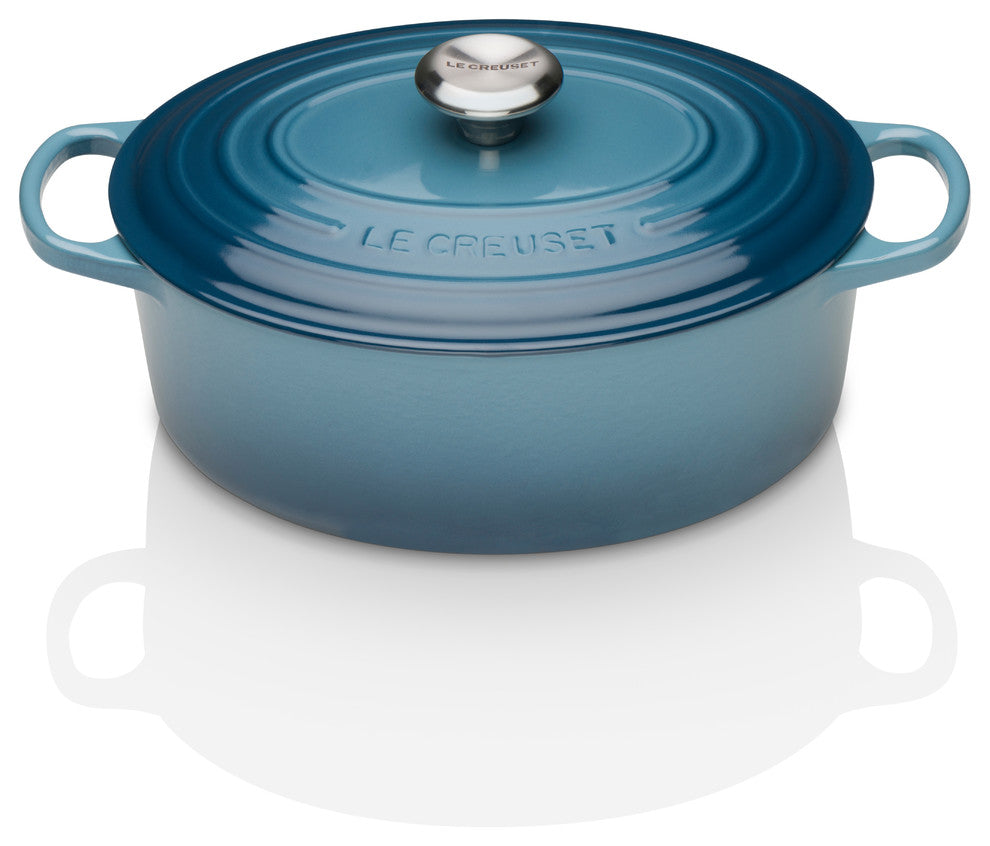 Le Creuset Signature Cast Iron Oval Casserole, 29 cm, Marine