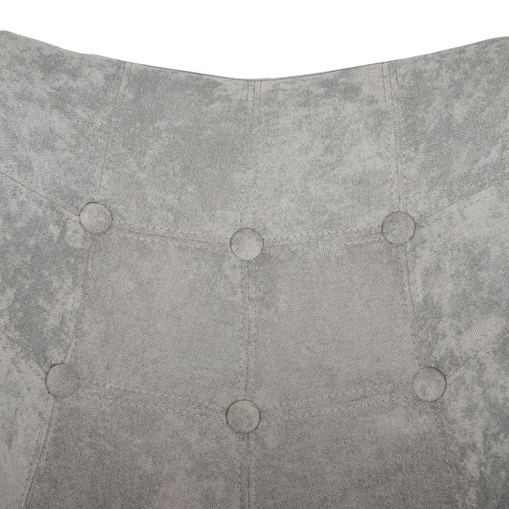 Upholstered Accent Rocking Chair, Velvet With Ash Wood Legs, French Silver
