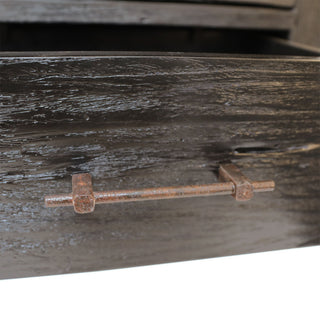 Kelly 87" Tall Teak Bookcase, Black