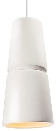 Radiance Cone Pendant, Large, Gloss White, Polished Chrome GU24 15W CFL