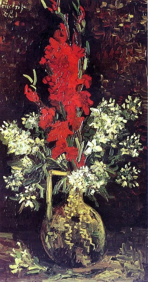Vincent Van Gogh Vase With Gladioli and Carnations Wall Decal Print