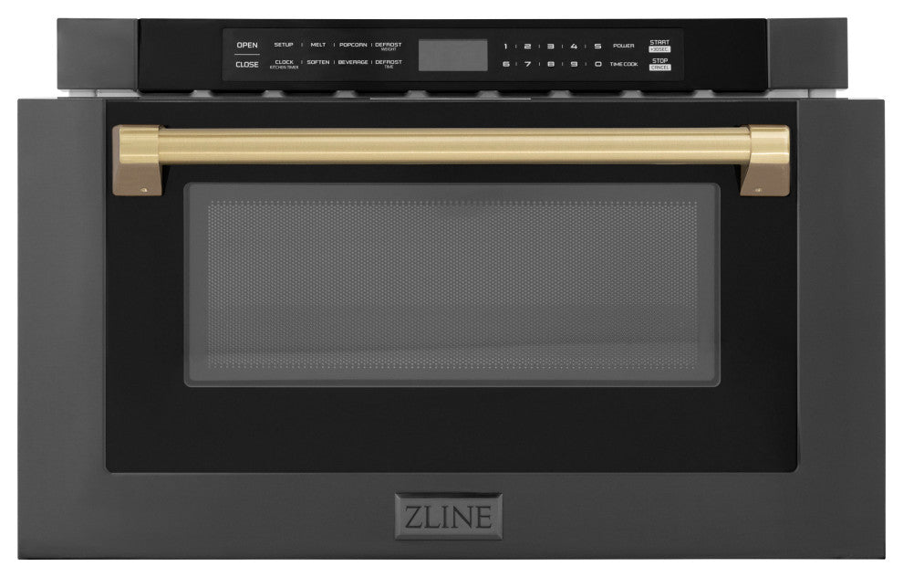 ZLINE Microwave Drawer s, Black Stainless and Champagne Bronze MWDZ-1-BS-H-CB