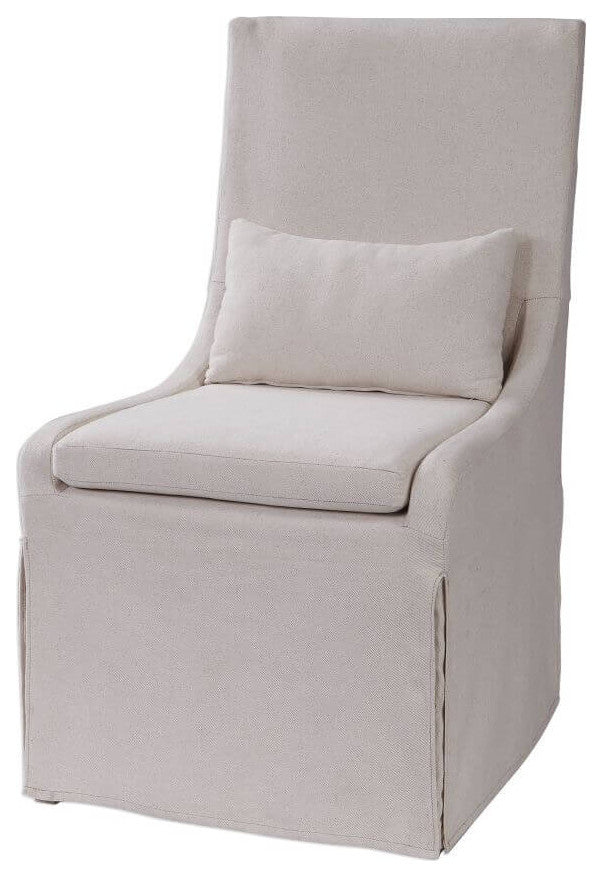 Uttermost Coley White Linen Armless Chair