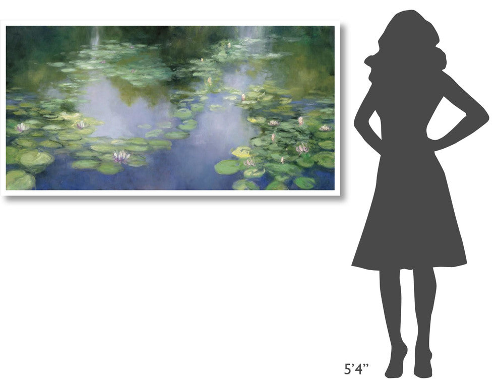 "Blue Lily III" Digital Paper Print by Julia Purinton, 62"x32"