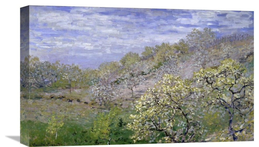"Trees in Bloom (Arbres en fleurs)" Canvas Giclee by Claude Monet, 22"x14"