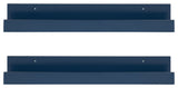 Levie Wooden Picture Ledge Wall Shelf Set, Navy Blue 2 Piece