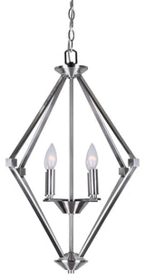 4 Light Chandeler, Brushed Nickel