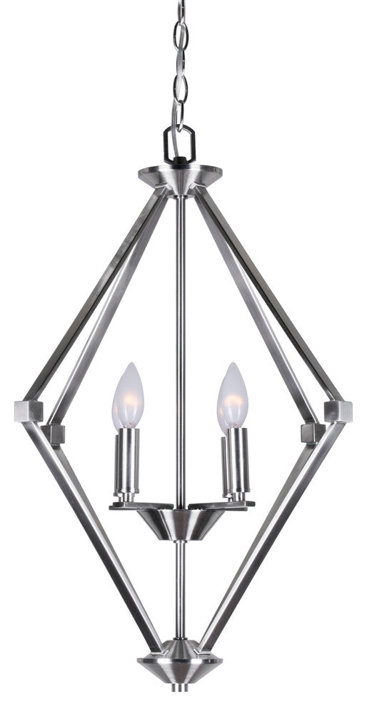 4 Light Chandeler, Brushed Nickel