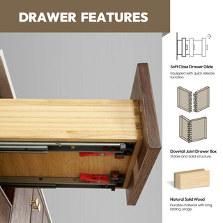 Oza Bath Vanity with Quartz Stone Top, Aged Dark Brown Oak, 72", Double Vanity, No Mirror