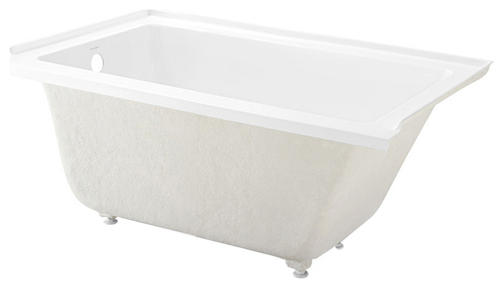 Voltaire 54x30, Acrylic Glossy White, Alcove, Bathtub, Left-Hand Drain