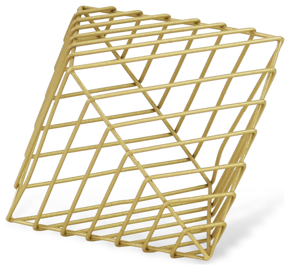 Diamond Caged Table Decor, Gold, Large