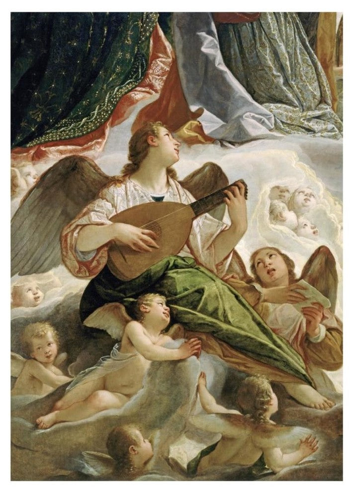 "Trinity With Saints Ursula and Margaret-Detail" Paper Art, 33"x46"