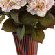 Hydrangea Silk Arrangement, Bamboo Planter, Cream Pink