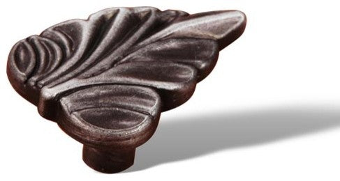 Distressed Nickel RKI Leaf Knob, RKICK202DN