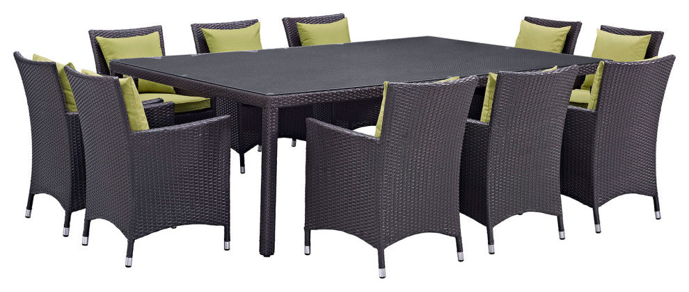 Espresso Peridot Convene 11-Piece Outdoor Patio Dining Set