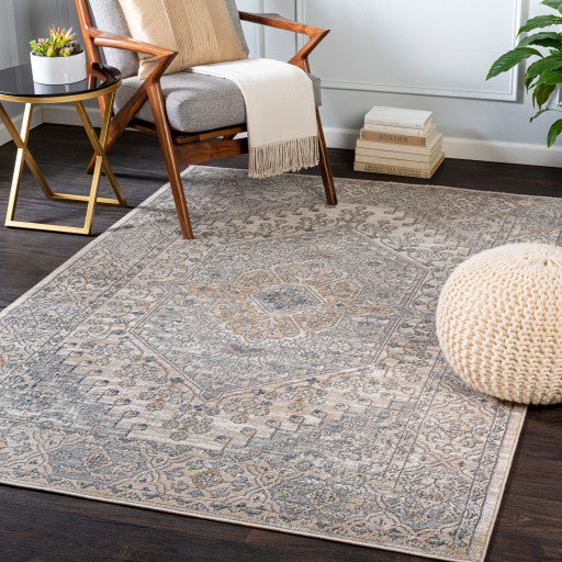 Surya Seattle STA-2303 7'10"x10'2" Rug, Light Gray/Medium Gray/Denim/Khaki/White