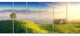 Morning Mist over Mountain Village, Landscape Canvas Print, 70"x28", 6 Panels