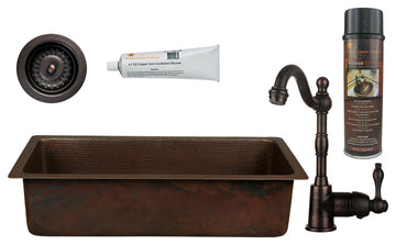 Bar/Prep Sink, Faucet  and Accessories Package- BSP4_BREC28DB-D