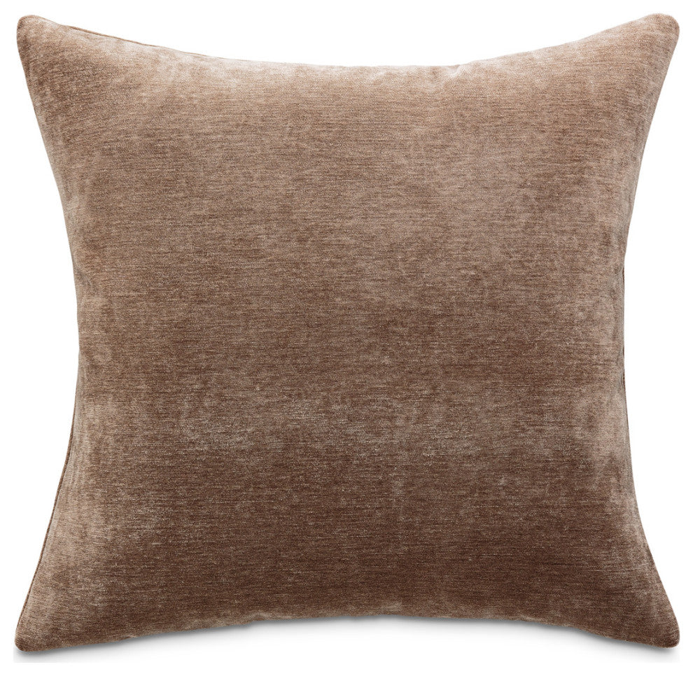 The Smith 20" Square Chenille Pillow, Set of 2, Truffle