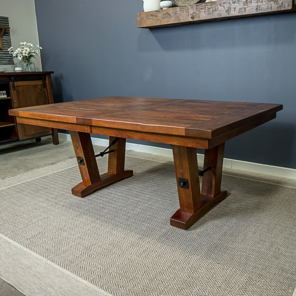 Holbrooke Extendable Rustic Cherry Dining Table, 54x78