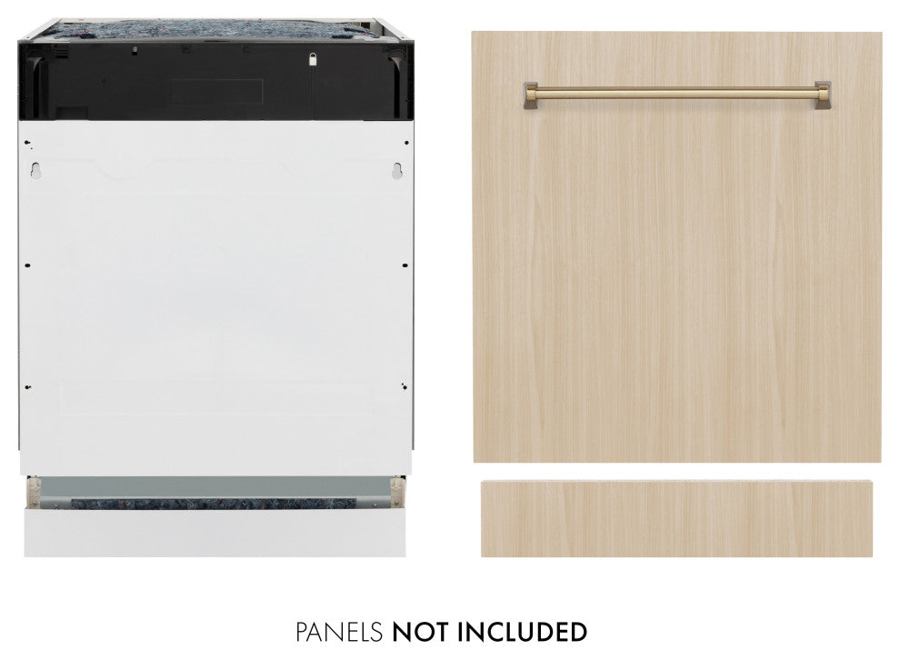 ZLINE Tallac 24" Panel Ready Dishwasher With Champagne Bronze DWVZ-24-CB