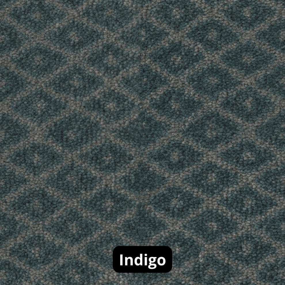 Diamond Pattern 3/8 Thick Indoor Area Rug Carpet, Indigo, 5x7