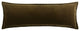Stella Faux Silk Velvet Long Lumbar Pillow, 14" x 42", 1PC, Green Ochre