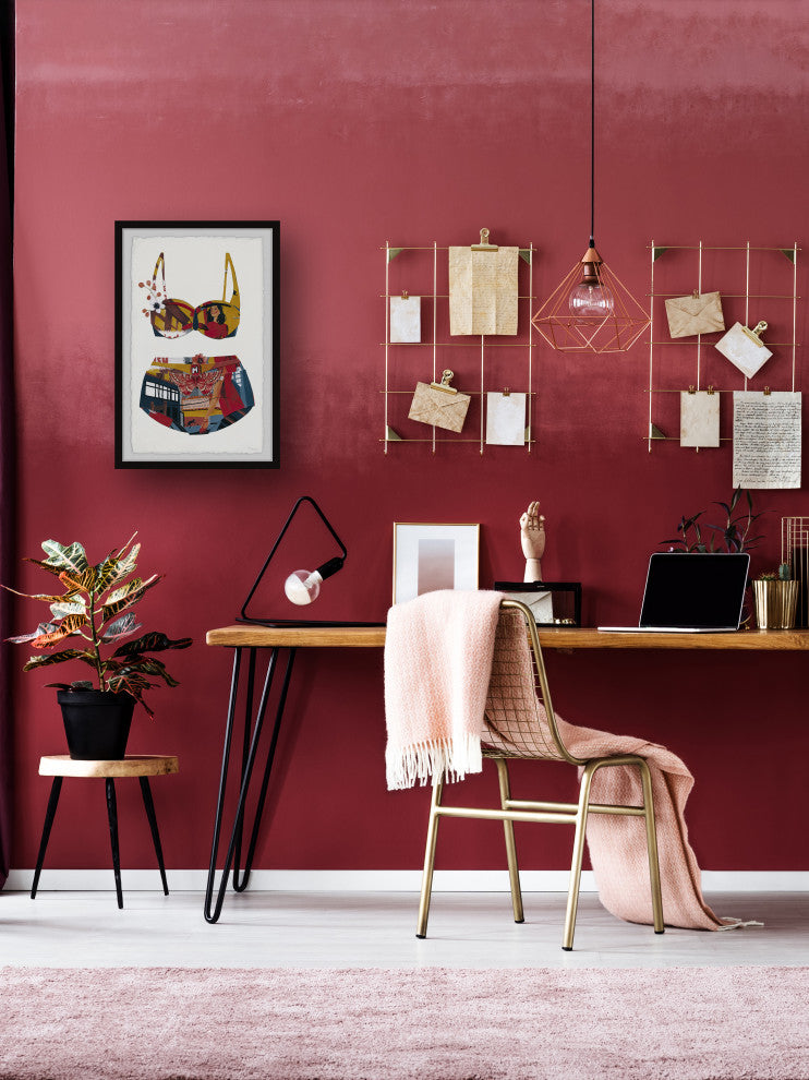 "Sassy Chicago Swimwear" Framed Painting Print, 8x12