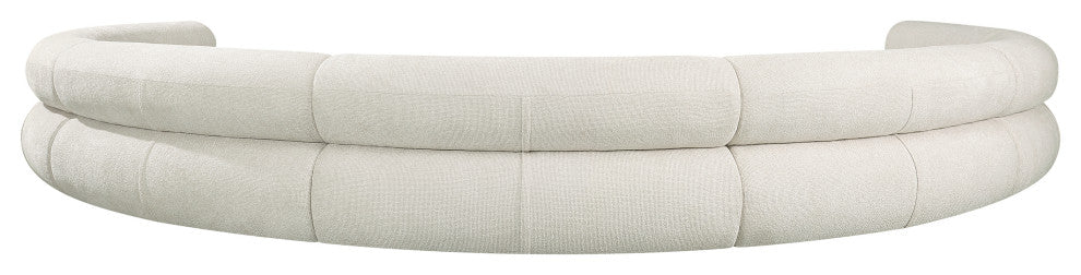 Bale Cream Chenille Fabric Modular Sofa, Cream, 7-Piece, Arc Shaped