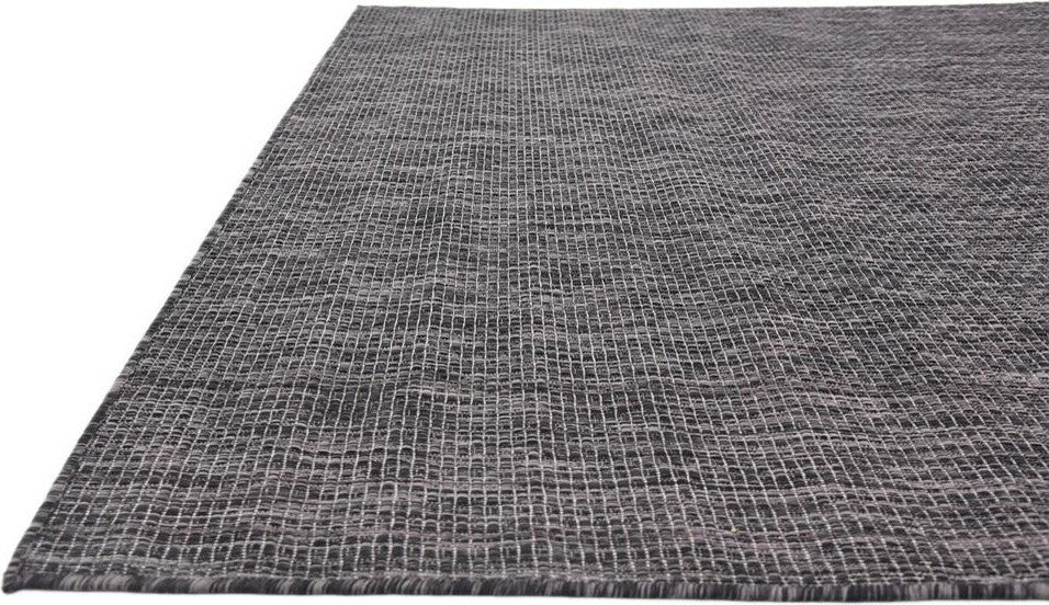 Unique Loom Black Solid Outdoor 6' 0 x 9' 0 Area Rug