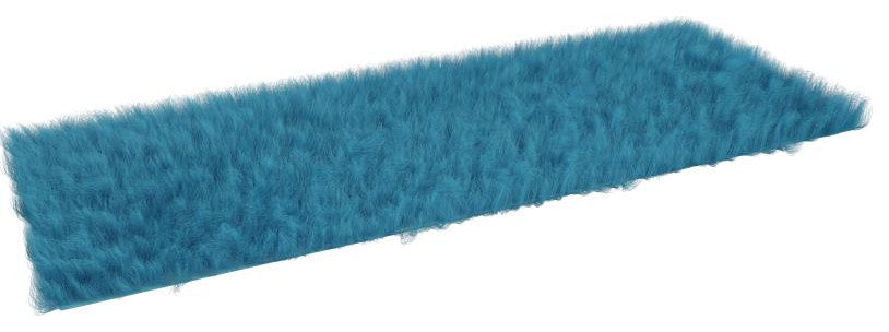Chalet Collection Faux Fur Area Rug, Turquoise, 2' X 7'
