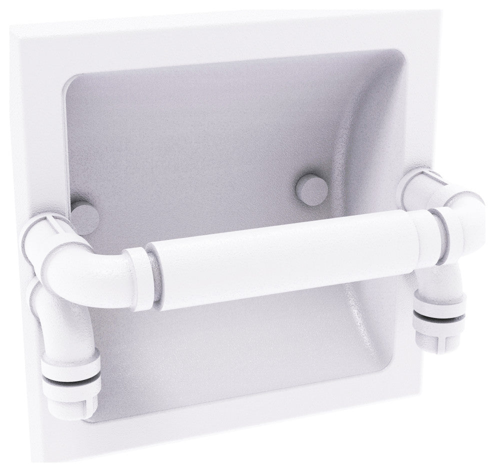 Pipeline Recessed Toilet Paper Holder, Matte White
