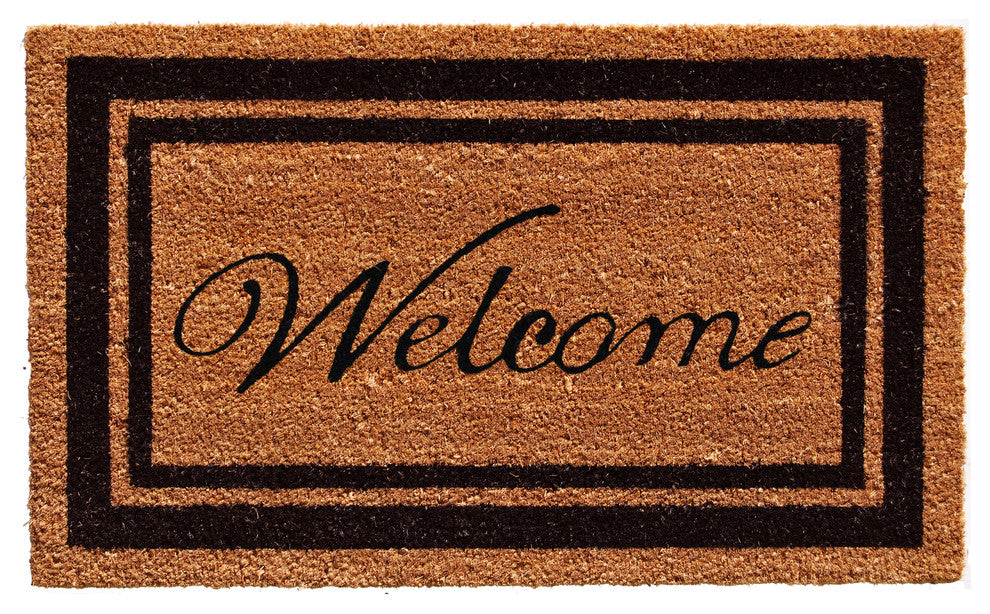 Calloway Mills 152961830WELC Black Border Welcome Doormat, 18"x30"