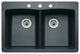 Blanco 440220-3 22"x33" Granite Double Dual-Mount Kitchen Sink, Anthracite