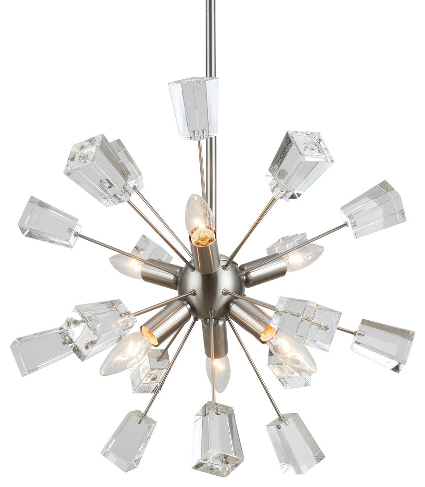 Woodbridge Lighting Stardust 6-Light Sputnik Chandelier, Satin Nickel