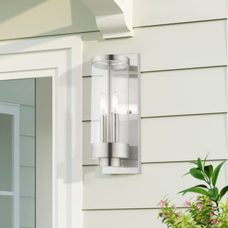 Livex Lighting Hillcrest 2 Light Brushed Nickel Outdoor Wall Lantern