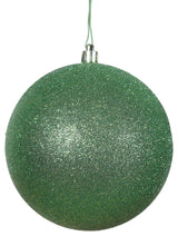 12" Green Glitter Ball Drilled Cap