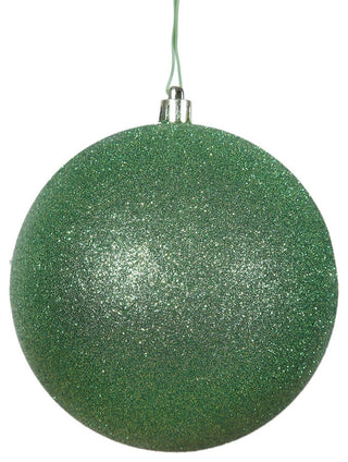 12" Green Glitter Ball Drilled Cap