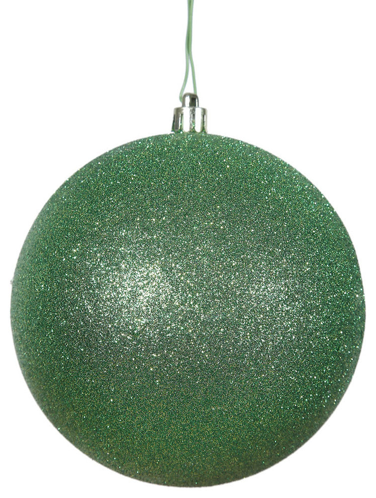 12" Green Glitter Ball Drilled Cap