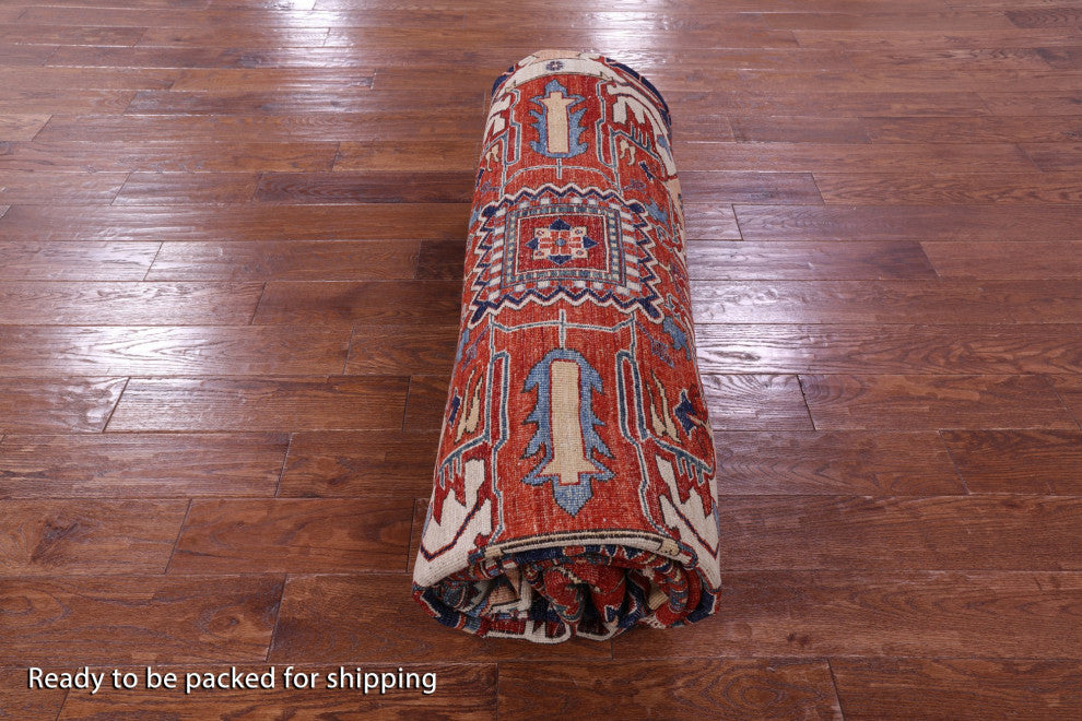Persian Fine Serapi Hand Knotted Wool Rug 9' 9" X 13' 7" - Q12432